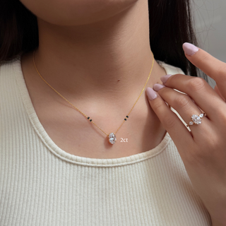 Lab Grown Diamond Oval Prong Mangalsutra