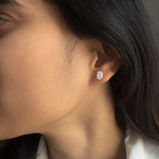 Oval Prong Diamond Studs
