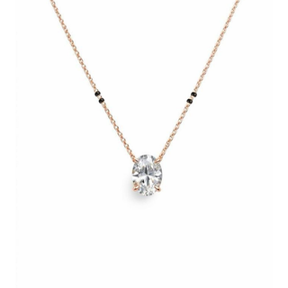 Lab Grown Diamond Oval Prong Mangalsutra
