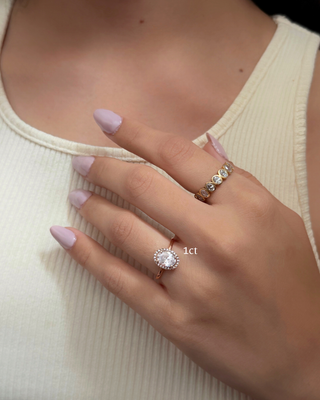 Lab Grown Diamond Halo Oval Ring