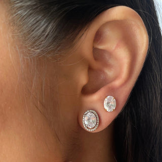 Oval Prong Diamond Studs