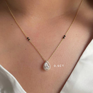 Pear Halo Mangalsutra