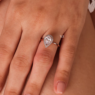 Halo Pear Ring