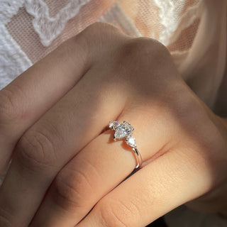 Three Stone Pear Ring