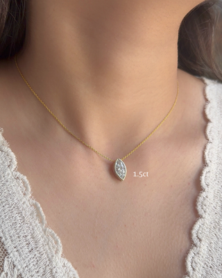 Lab Grown Diamond Pear Bezel Necklace