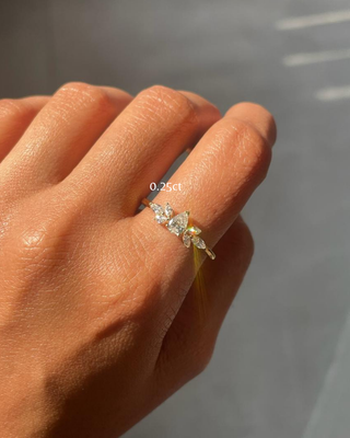 Lab Grown Diamond Tiara Pear Ring