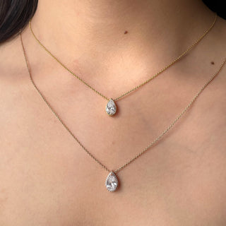 Pear Halo Necklace