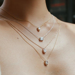 Pear Halo Necklace