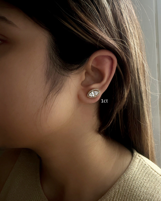 Lab Grown Diamond Marquise Halo Diamond Studs