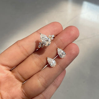 Pear Prong Diamond Studs