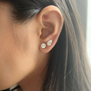 Pear Prong Diamond Studs