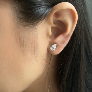 Pear Prong Diamond Studs