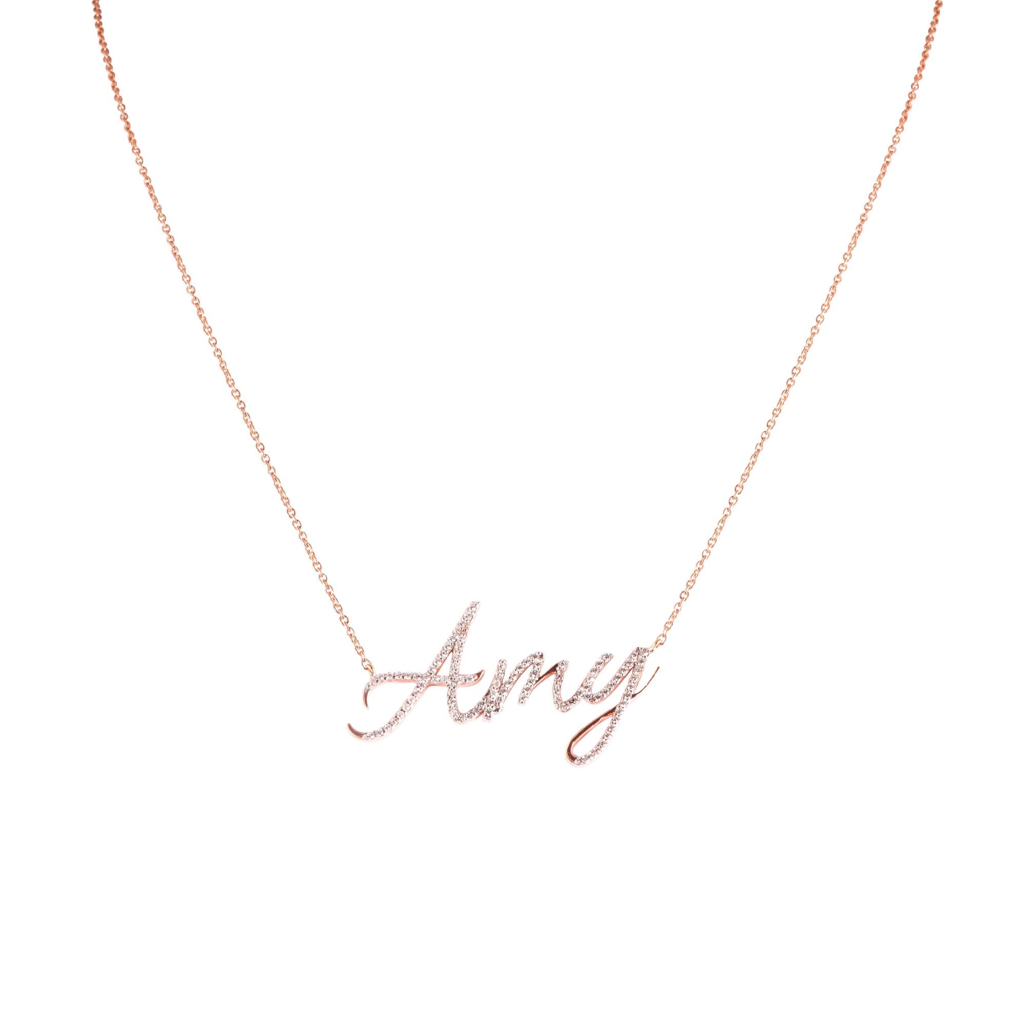 Personalised Diamond Script Name Necklace – DiAi Designs