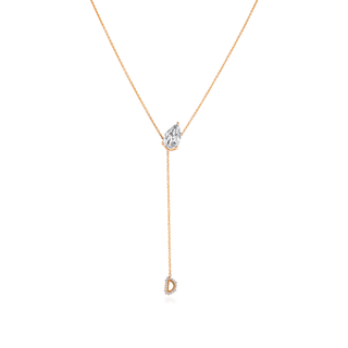 Personalised 2ct Pear Lariat Necklace