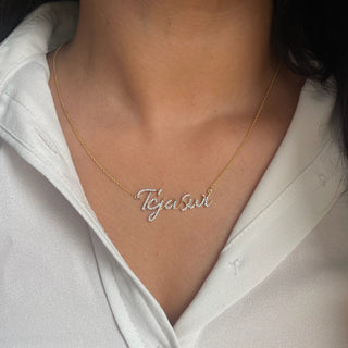 Personalised Diamond Script Name Necklace