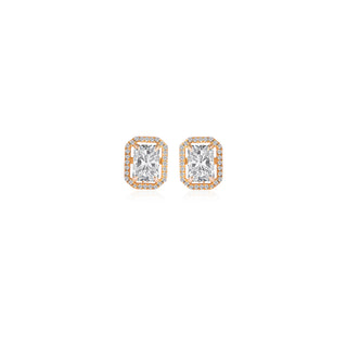 Radiant Halo Diamond Studs