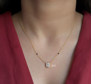 Lab Grown Diamond Radiant Bezel Mangalsutra