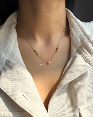Lab Grown Diamond Radiant Bezel Mangalsutra