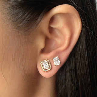 Radiant Halo Diamond Studs