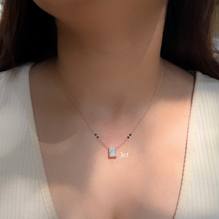 Lab Grown Diamond Radiant Prong Mangalsutra