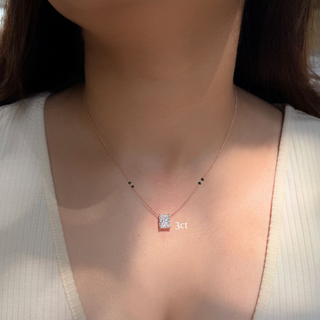 Lab Grown Diamond Radiant Prong Mangalsutra