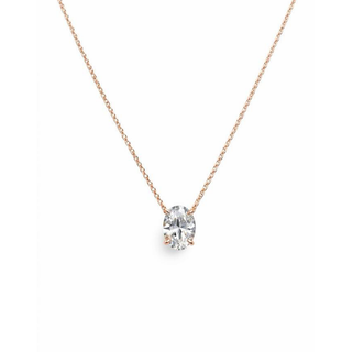 Lab Grown Diamond Oval Prong Necklace