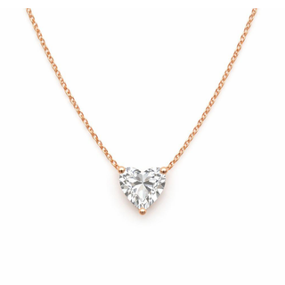 Lab Grown Diamond Heart Prong Necklace