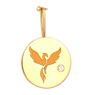 Lab Grown Diamond Round Gold Disc
