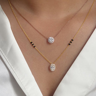 Oval Halo Mangalsutra