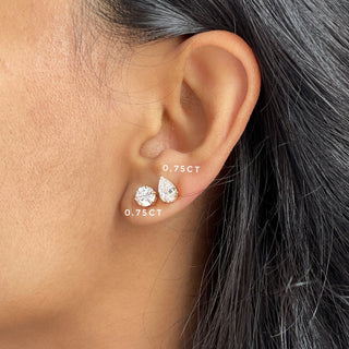 Pear Prong Diamond Studs