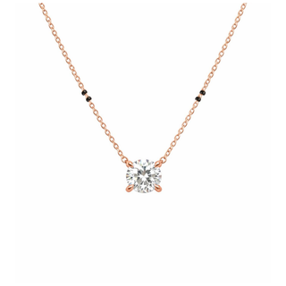 Lab Grown Diamond Round Prong Mangalsutra