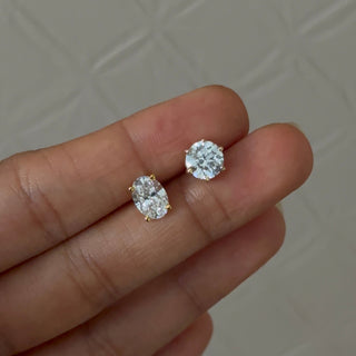 Oval Prong Diamond Studs