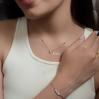 Lab Grown Diamond Round Prong Mangalsutra