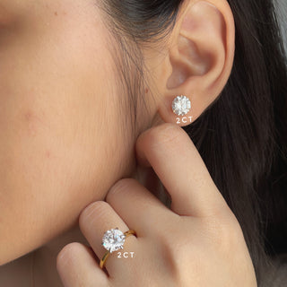 Round Prong Diamond Studs