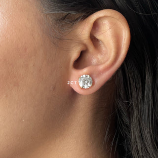 Round Prong Diamond Studs