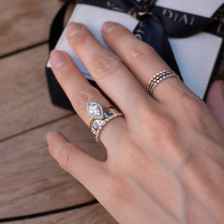 Scalloped Bezel Diamond Stack