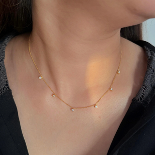 Lab Grown Diamond 14K Diamond Eternity Band & 14K Snowball Necklace