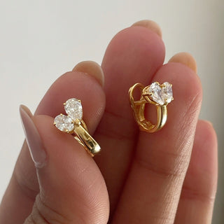 Gold Toi Et Moi Huggie Earrings