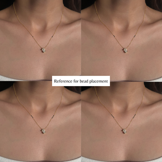 Envelope Cushion Diamond Pendant Mangalsutra