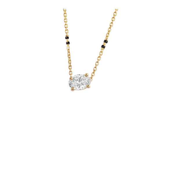 Wabi-Sabi Solitaire Oval Mangalsutra