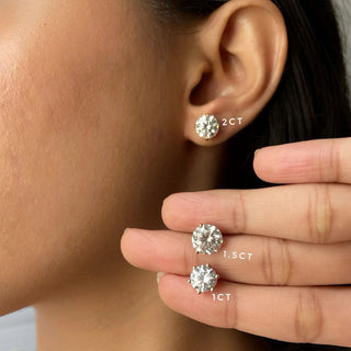Round Prong Diamond Studs