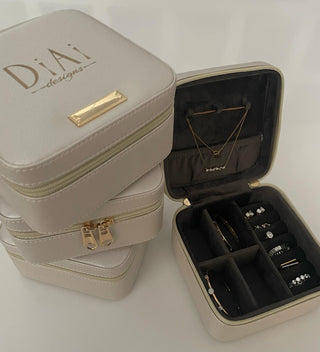 Diamond Studs & Personalised  Jewelry Pouch