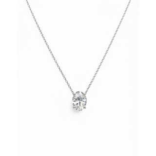 Lab Grown Diamond Oval Prong Necklace