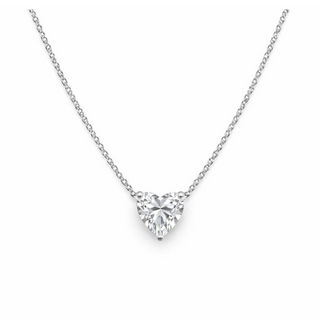 Lab Grown Diamond Heart Prong Necklace