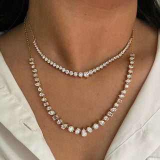 2-in-1 Fancy Diamond Tennis Necklace