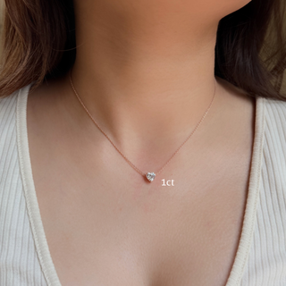 Lab Grown Diamond Heart Prong Necklace