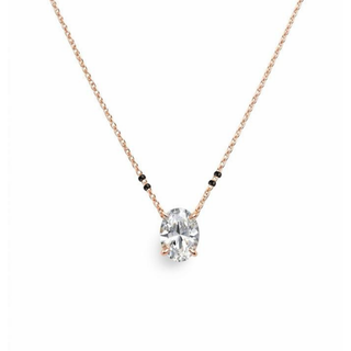Lab Grown Diamond Oval Prong Mangalsutra