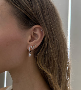 Lab Grown Diamond Pear Drop Diamond Huggies