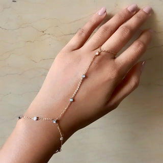 Diamond Bezel Finger Bracelet